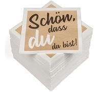 Heku Schön DASS du da bist Natural 30243-57 - Tovaglioli a 3 veli, colore: Naturale