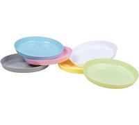 Heku Set di 6 piatti riutilizzabili in pastello, diametro 18,5 cm, in materiale PP, leggeri e robusti, lavabili in lavastoviglie e adatti al microonde, multicolori