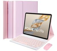HEKUEUN Custodia con Tastiera per Honor Pad X9a / Pad X9 PRO 11,5 Pollici 2025 Tablet, Layout Italiano Tastiera Bluetooth Wireless Magnetica Staccabile, Cover Ultrasottile con Mouse,Rosa