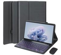 HEKUEUN Custodia con Tastiera per Microsoft Surface PRO 11 / PRO 10 / PRO 9 13 Pollici Tablet, con Mouse 7 Colori Retroilluminazione Tastiera Bluetooth Staccabile Ultra-Sottile Multi-Angolo