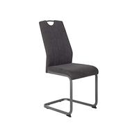 Hela Tische, Christina 1 sedia cantilever, con rivestimento vintage di colore grigio antracite, struttura quadrata grigia, schienale dotato di impugnatura, portata da 120 kg