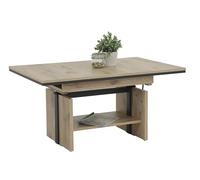 Hela Tische, Ingo - Tavolino funzionale da divano, materiale a base di legno rivestito in melammina, finitura rovere Viking, allungabile: 110-150 cm, regolabile in altezza con sollevatore: 53-72 cm