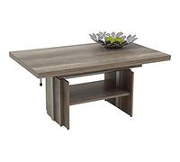 Hela Tische, Jerome - Tavolino da salotto/divano, materiale a base di legno rivestito in melammina, rovere naturale, allungabile: 110-177 cm, regolabile in altezza: 53-69 cm