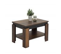 Hela Tische, Tim - Tavolino da divano, materiale a base di legno rivestito in melammina, bordo colorato, Oldwood/nero, grande ripiano, 90 x 60 x 41 cm