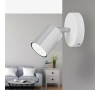 HELAM Applique Tune II, bianco/cromo, metallo, E27, Ø 5,5 cm HELam