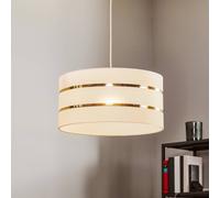 HELAM Lampada a sospensione Helen paralume in tessuto bianco-oro Ø 40 cm HELam