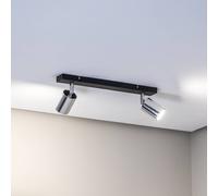 HELAM Plafoniera Tune II, nero/cromo, metallo, a 2 luci, E27 R-L 1927/2 BK+CH+CH
