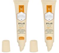 Helan, Apelab Linea Dolcezza - Balsamo Labbra Antirughe Protettivo con Protezione Solare 30 SPF - Burrocacao Emolliente con Olio di Ricino e Mandorle Dolci, Acido Ialuronico e Burro di Karitè, 15 ml