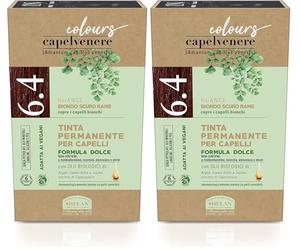Helan, Capelvenere Colours, Tinta per Capelli Naturale Permanente Formula Dolce 6.4N Biondo Scuro Rame, Colore Capelli Kit Facile Uso Inodore Ottima Copertura, Tinta Capelli senza Ammoniaca e Alcool