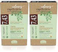 Helan, Capelvenere Colours, Tinta per Capelli Naturale Permanente Formula Dolce 7.43N Biondo Rame Dorato, Colore Capelli Kit Facile Inodore con Ottima Copertura, Tinta Capelli senza Ammoniaca e Alcool