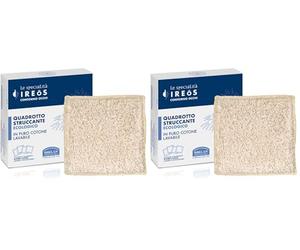 Helan, IREOS, Panno Struccante Viso Morbido e Ecologico in Cotone, 4 Maxi Dischetti Struccanti Riutilizzabili e Lavabili per Pulizia Viso, Struccante Viso e Occhi Ideale per Skincare Doppia Detersione