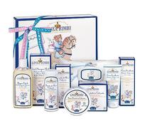 Helan, Linea Bimbi - Dolce Benvenuto Set Bagnetto Neonato con Shampoo Bagnoschiuma Bambini 250ml, Amido di Riso Bagnetto Neonato 75gr, Salviette Neonato 60Pz, Crema Cambio Pannolino 100gr, Crema 100ml