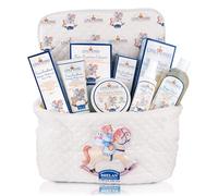 Helan, Linea Bimbi - Set Bagnetto Neonato, Beauty Case Neonato Kit Nascita Igiene con Crema Corpo Idratante, Bagnoschiuma Shampoo, Crema Cambio Pannolino e Olio Corpo, Prodotti Bagno per Idee Regalo
