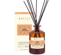 Helan Mou e Popcorn - Profumatore per Ambienti, Profumo Ambiente con Bastoncini per Diffusori con Latte Condensato, Mandorla, Pesca, Idee Regalo Deodorante e Profumatori Ambiente 500 ml, Made in Italy