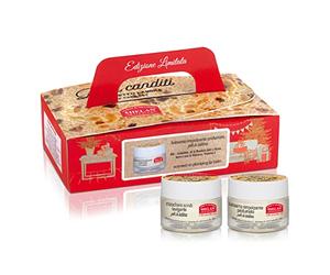 Helan, Panettone - Maschera Labbra Levigante con Olio di Mandorle Dolci e Vitamina E 13 ml + Balsamo Labbra Nutriente 13 ml - Cofanetto Regalo Donna con Scrub Labbra e Burrocacao Rimpolpante Profumato