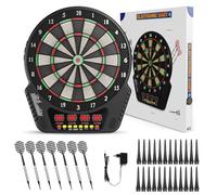 Helangel Bersaglio Elettronico Professionale con 6 Freccette con 4 Schermo LCD, Bersaglio Freccette Elettronico offre 27 Giochi e 243 Modi, Rendendolo per Amici, Famiglia, Ufficio e Feste al Pub.