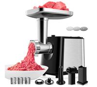 Helangel Tritacarne Elettrico, tritacarne da 2000 W, macchina professionale per salsicce e kit Kubbe con 3 piastre, 3 pinze, insaccatrice, tritacarne elettrico per cucina domestica