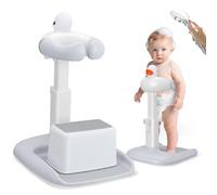 Helangel Vasca da bagno per bambini con supporto per doccia, supporto antipizzico, torre doccia regolabile per aiutare il bambino a stare in piedi, ideale come supporto per doccia per neonati e regalo