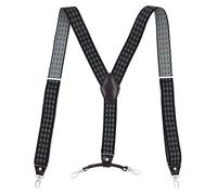 HELBAY Bretelle da uomo con gancio, elastiche, regolabili, sospensorio, bretelle, tiranti, pantaloni casual, legature, lunghezza 120 cm, larghezza 3,5 cm,Grigio chiaro,120x3,5 cm