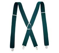 HELBAY Bretelle da uomo regolabili elastiche con retro a X, bretelle da donna con 4 clip, lunghezza 110 cm, larghezza 2,5 cm,Verde,110x2,5 cm