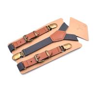 HELBAY Bretelle per bambini da 2 cm con retro a Y e 3 clip, cintura elastica regolabile, cintura per bambini, ragazzi e ragazze, accessori,Grigio,65x2cm