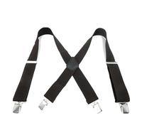 HELBAY Bretelle per camicia da uomo, larghezza 5 cm, bretelle da uomo, 120 cm, cintura regolabile in pelle con 4 clip,Nero,120x5cm