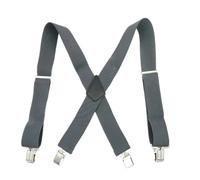 HELBAY Bretelle per camicia da uomo, larghezza 5 cm, bretelle da uomo, 120 cm, cintura regolabile in pelle con 4 clip,Grigio,120x5cm