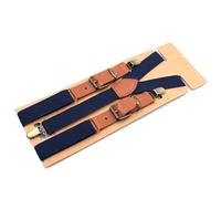 HELBAY Bretelle vintage larghe 2,5 cm con cinturini a Y e 3 clip, cinturini elastici regolabili, cintura reggicalze, accessori da donna,Blu navy,115x2,5 cm