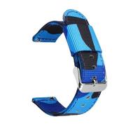 HELBAY Men's Camouflage Nylon Watch Strap 18mm 20mm 22mm 24mm Water Resistant, Watch Accessory,Blue Camo01,18 millimetri