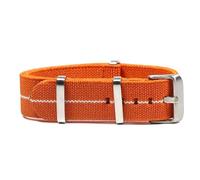 HELBAY Men's Nylon Watch Straps, 20mm/22mm, Replacement Watch Straps, Casual and Simple,Arancione Bianco,22 millimetri