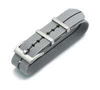 HELBAY Men's Nylon Watch Straps, 20mm/22mm, Watch Accessories, Casual and Simple,Linea grigio-nera,20 millimetri