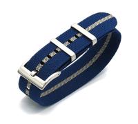 HELBAY Men's Nylon Watch Straps, 20mm/22mm, Watch Accessories, Casual and Simple,Sabbia Blu,22 millimetri