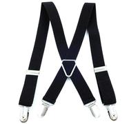 HELBAY Salopette da uomo con cinturino a X e 4 clip, semplice e comoda, adatta per l'uso quotidiano casual, lunghezza 100 cm, larghezza 2,5 cm,Nero,100x2,5 cm