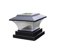 HELCEKOU Lampioni solari da Esterno a LED, Lampada a Colonna Bianca/Calda, Impermeabile, per Strade, muri, recinzioni, Giardino e Cortile (Colore: Bianco Freddo Oro)