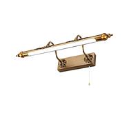 HELCEKOU Specchio da Bagno Vintage con Interruttore, Lampada IP44 Marrone Bronzo Stile retrò con Braccio ad Arco Regolabile, Frontale in Metallo Anticato, Luce Trucco 4000K, 65 Il Nuovo