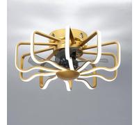HELCEKOU Ventilatore da soffitto con Luce LED da Incasso 160W con Telecomando dimmerabile Silenzioso Tre velocità Colore per Camera da Letto Soggiorno Nero/Oro/Bianco