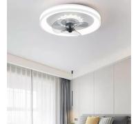 HELCEKOU Ventilatore da soffitto con Luce LED, Illuminazione Minimalista con Telecomando, dimmerabile, 19,7 Pollici, per Camera da Letto, Ristorante, Cucina, Blu, Bianco, Oro (Bianco)