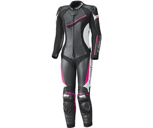 Held Ayana II One Piece Tuta in pelle da moto da donna, nero-bianco-rosa, taglia 36 per donne