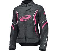 Held Baxley Top impermeabile Giacca tessile moto da donna, nero-rosa, taglia 3XL per donne