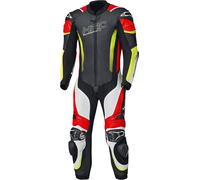 Held Brands Hatch, tuta in pelle 1pz. traforata 27 male Nero/Bianco/Rosso/Giallo Fluo