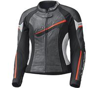 Held Debbie II Giacca in pelle da moto da donna traforata, nero/bianco/rosso, Taglia 46