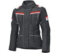 Held Tourino Top impermeabile Giacca tessile moto da donna, nero-rosso, taglia 4XL per donne