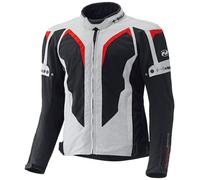 Held Zelda Giacca tessile moto, grigio/rosso, Taglia XL