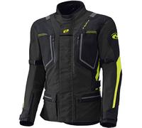 Held Zorro impermeabile Motocycle Giacca in tessuto, nero/giallo, Taglia M