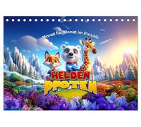 Heldenpfoten: Monat für Monat im Einsatz (Tischkalender 2026 DIN A5 quer), CALVENDO Monatskalender: Tierische Helden in spannenden Monatsabenteuern.