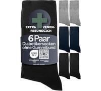 Heldenwerk Calzini comfort per donna e uomo 6 paia senza elastico cuciture in 97% cotone sanitari extra larghi con comoda