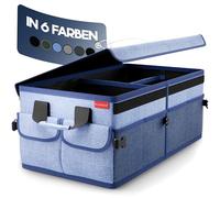 Heldenwerk Organizer per bagagliaio con coperchio stabile e antiscivolo Borsa pieghevole grande doppio fondo Scatola