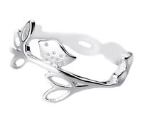 Helen de Lete Anello regolabile in argento Sterling S925 a forma di uccellino che canta sull'albero