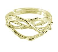 Helen de Lete Anello regolabile in argento Sterling S925 a più strati intrecciati, Argento sterling