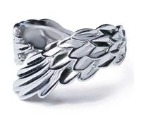 Helen de Lete Anello regolabile in argento Sterling S925 con ali di angelo custode, Argento